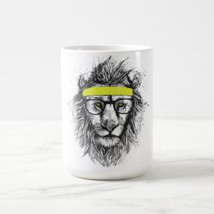 Caneca De Café leão do hipster