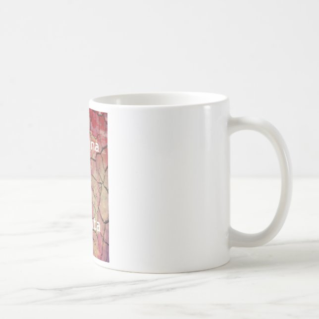 Caneca De Café Leão Elegante Terra: Hakuna Matata Texturizada Des (Direita)
