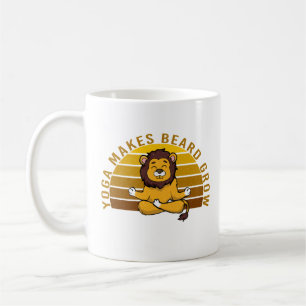 Caneca De Café Leão engraçado e fofo fazendo ioga. poses engraçad