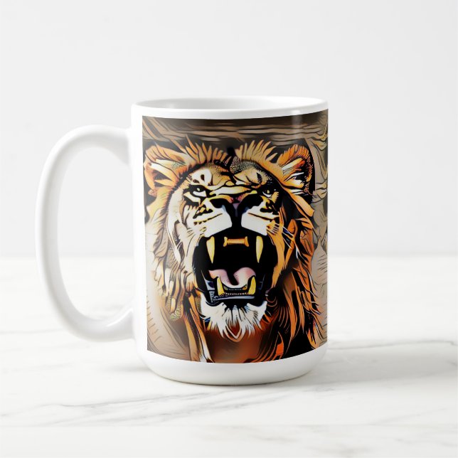 Caneca De Café Leão Majestoso Fierce - Rei Das Bestas (Esquerda)