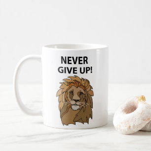 Caneca De Café Leão Nunca Desista Leão