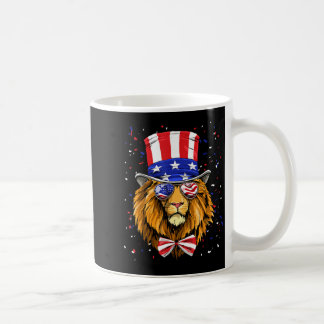 Caneca De Café Leão Patriótico do Dia 4 de Julho Bandeira dos EUA