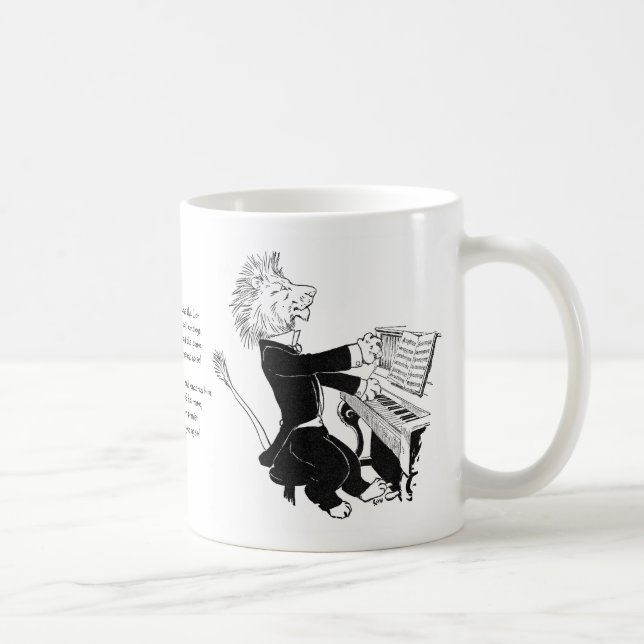 Caneca De Café Leão que joga o desenho antigo de Louis Wain do (Direita)
