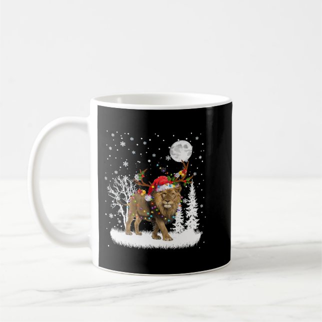 Caneca De Café Leão sob luz da lua Natal Pajama 317 (Esquerda)
