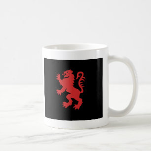 Caneca De Café Leão vermelho e preto desenfreado