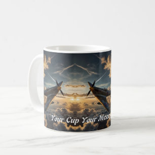 Caneca De Café Legado do Spitfire: Um tributo à aviação da Segund