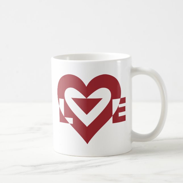 Caneca De Café Legal Amor Gráfico, Burgandy (Direita)