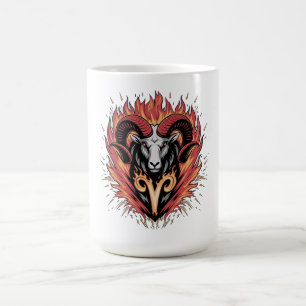 Caneca De Café Legal Áries em chamas Desenho de astrologia do zod