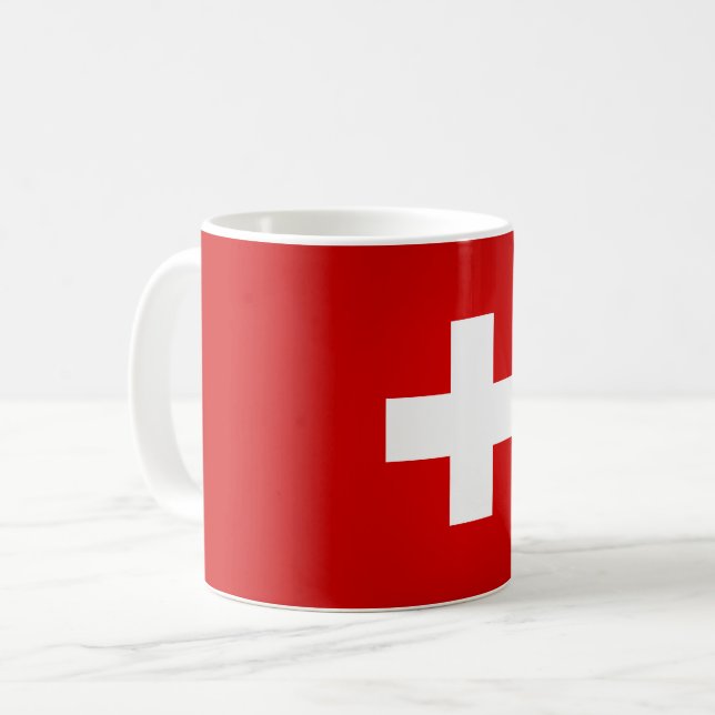 Caneca De Café Legal bandeira suíça (Frente Esquerda)