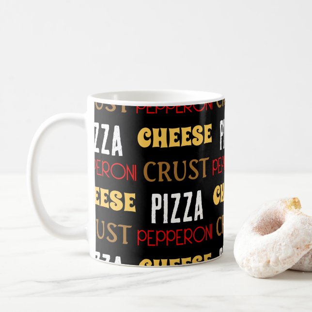 Caneca De Café Legal diversão pizza pepperoni queijo crosta (Com Donut)
