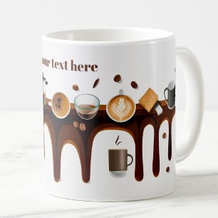 Caneca De Café Legal e fofo conjunto de cafés texto personalizado