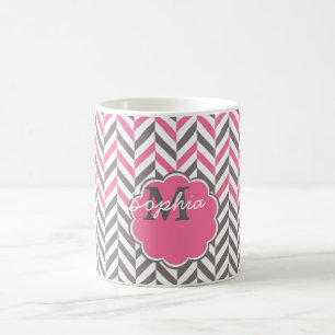 Caneca De Café Legal e incrível trendagem monograma herringbone 