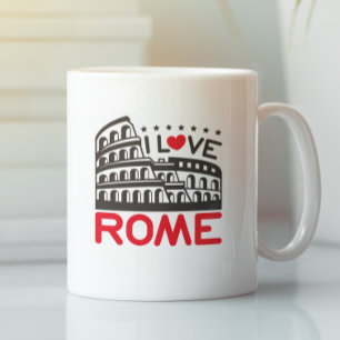 Caneca De Café Legal Eu Amo Roma Itália Coliseu Viagem