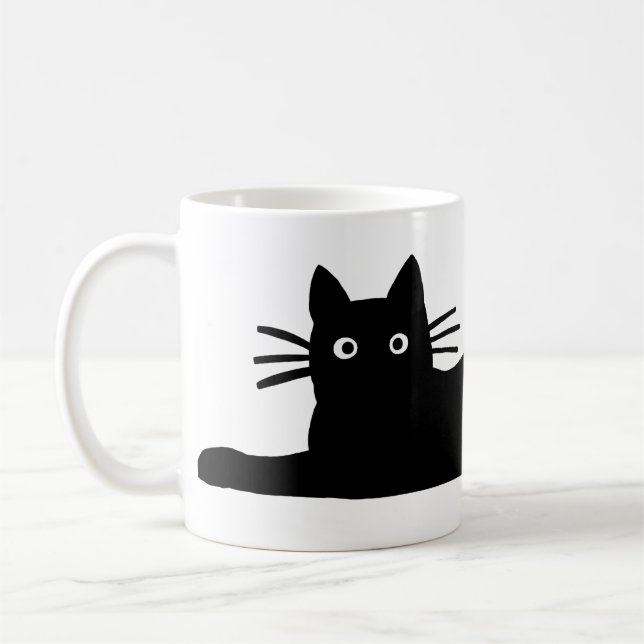 Caneca De Café Legal Gatinha Negra Brincadeira Felina Fofo (Esquerda)