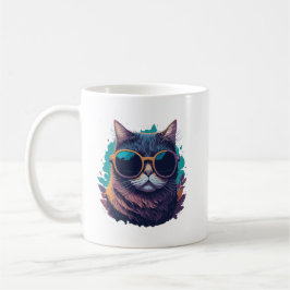 Caneca De Café Legal gato com óculos de sol