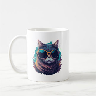 Caneca De Café Legal gato com óculos de sol