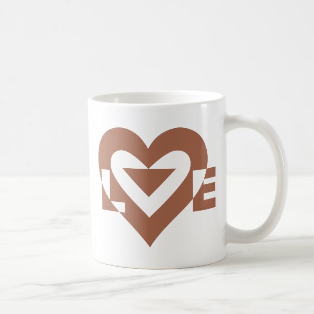 Caneca De Café Legal Gráfico de Amor, Mocha Brown (Direita)