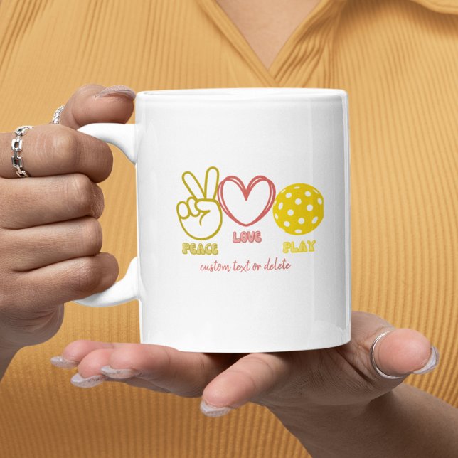 Caneca De Café Legal Groovy Peace Love Pickleball Personalizado (Criador carregado)