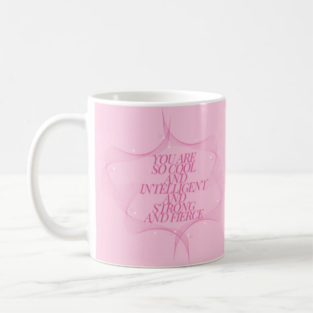 Caneca De Café Legal, Inteligente, Forte, Feroz, Chefa, Rosa (Esquerda)