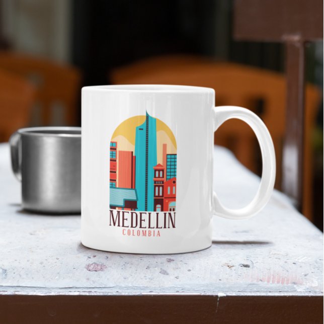 Caneca De Café Legal Medellin Colombia Cityscape (Medellin Colombia Vintage Cityscape Coffee Mug)