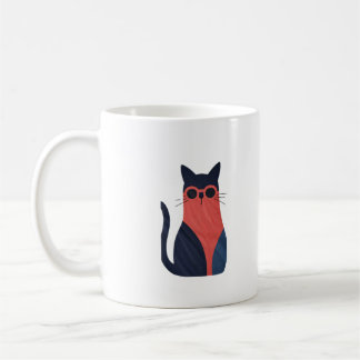 Caneca De Café Legal Mug Cat - Hipster Black Cat com óculos