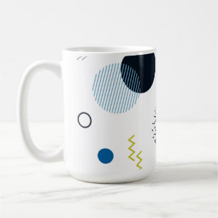 Caneca De Café Legal, na moda, moderno, geométrico azul verde de