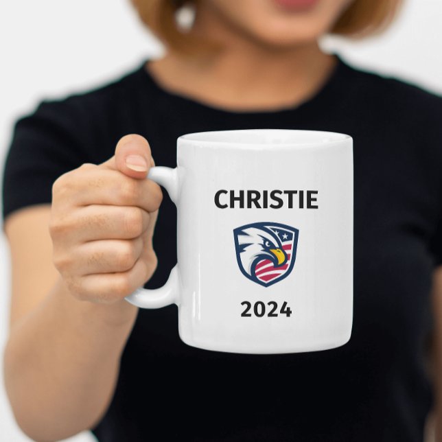 Caneca De Café Legal Patriótico Chris Christie 2024 Eagle (Criador carregado)