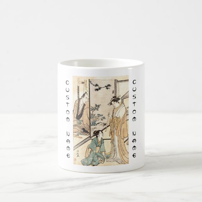 Caneca De Café Legal pergaminho ukiyo-e geisha (Centro)