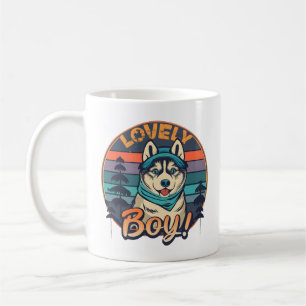 Caneca De Café Legal Rapaz Adorável Vintage Retro Rouco Puppy