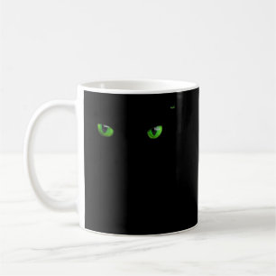 Caneca De Café Legal rosto de gato do Halloween verde em camisa p