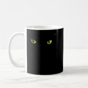Caneca De Café Legal rosto de gato Halloween amarelo na camisa pr