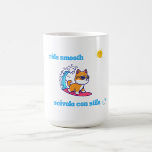Caneca De Café Legal Surfing Puppy Vestindo óculos de sol