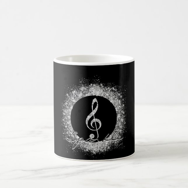 Caneca De Café Legal Trendência Música Treble Clef Glitter Sparkl (Centro)
