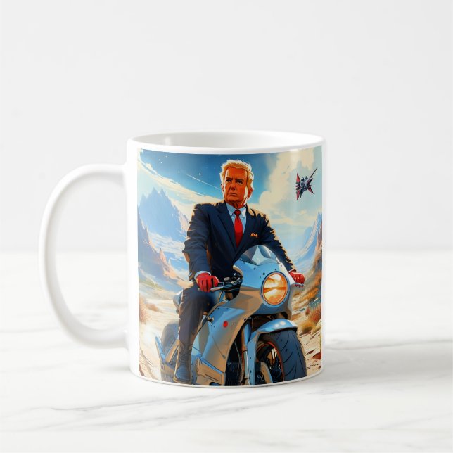 Caneca De Café legal Trump Motorcycle Alienígena Planet Spaceship (Esquerda)