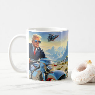 Caneca De Café legal Trump Motorcycle Alienígena Planet Spaceship