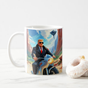 Caneca De Café legal Trump Motorcycle Alienígena Planet Spaceship
