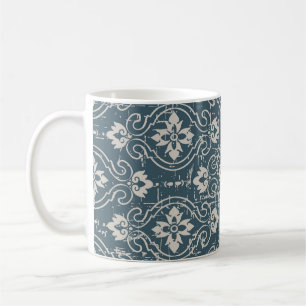 Caneca De Café Legância Antica: Curvas Florais Sem Sede