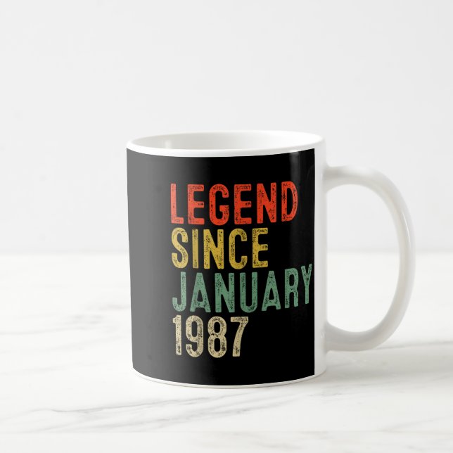 Caneca De Café Legend Since January 1987 &# th Birthday &#  Yea (Direita)