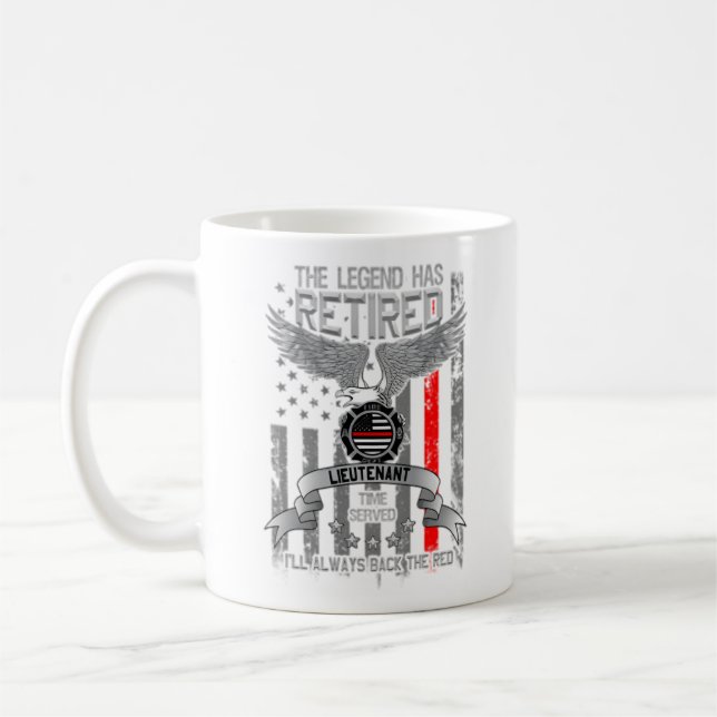 Caneca De Café Legenda aposentada fina da linha vermelha de bombe (Esquerda)