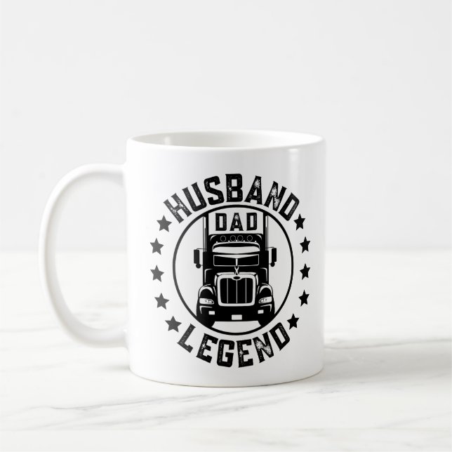 Caneca De Café Legenda de Caminhoneiro do Pai Marido Retro (Esquerda)