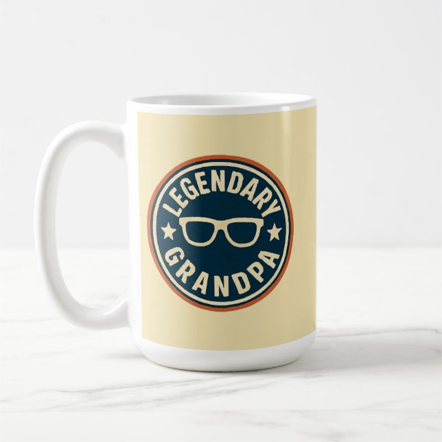 Caneca De Café legendary grandpa retro badge (Esquerda)