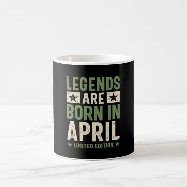 Caneca De Café Legendas são Nasceres em abril - Aniversário de ab (Centro)