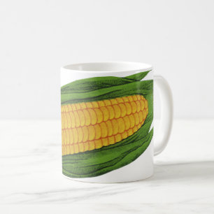 Caneca De Café Legumes Alimentícios Antigos; Milho Amarelo na Esp
