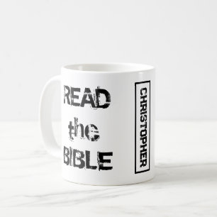 Caneca De Café Leia a Bíblia em branco e preto
