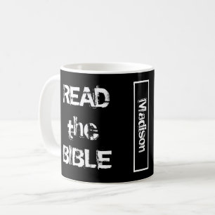 Caneca De Café Leia a Bíblia preto e branco