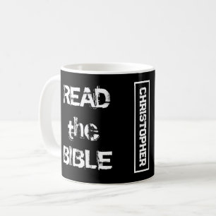 Caneca De Café Leia a Bíblia preto e branco