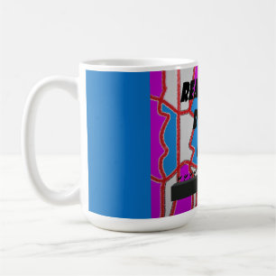 Caneca De Café Leia a mensagem do livro com padrões hippies artís