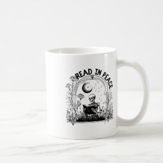 Caneca De Café Leia Em Paz Skeleton De Professora Spooker Lê O Li