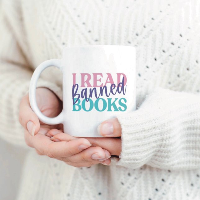 Caneca De Café Leia livros proibidos (Criador carregado)