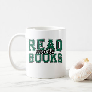 Caneca De Café Leia Mais Livros Green Varsity Leitores Livresco